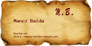 Mancz Balda névjegykártya